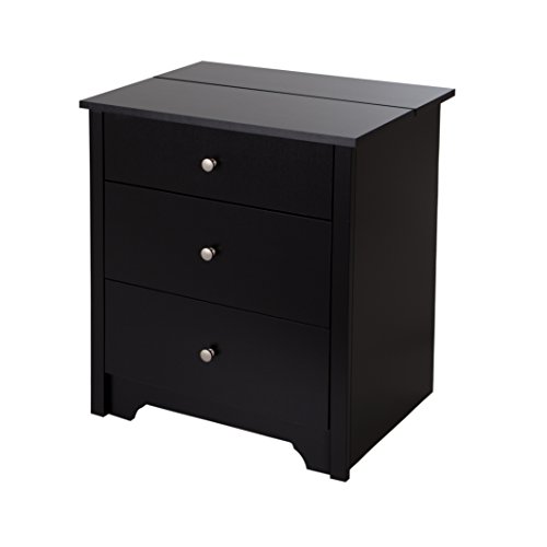 South Shore Vito Nightstand Charging Station-Pure Black Guarantee: 5-year high quality assure.