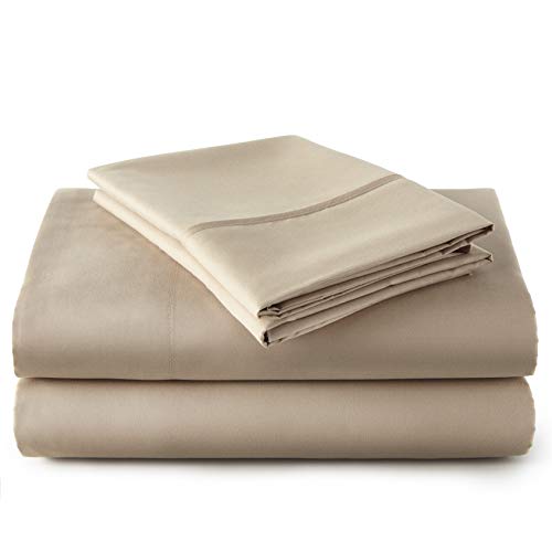 HC COLLECTION Hotel Luxury Comfort Bed Sheets Set HC COLLECTION Resort Luxurious Consolation Mattress Sheets Set, 1800 Sequence Bedding Set, Deep Pockets, Wrinkle &amp; Fade Resistant, Hypoallergenic Sheet &amp; Pillow Case Set(Cal King, Taupe).