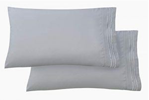 Luxury Ultra-Soft 2-Piece Pillowcase Set 1500 Thread Count Egyptian Quality Microfiber - Double Brushed - 100% Hypoallergenic - Wrinkle Resistant, King Size, Silver Blue