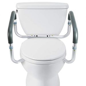 OasisSpace Medical Toilet Safety Frame - Adjustable Compact Support Hand Rails for Bathroom Toilet Seat - Easy Installation for Handicap Senior Bariatrics & Elderly