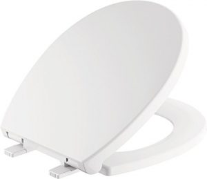 Delta Faucet Morgan Round Front Slow-Close White Toilet Seat with Non-Slip Seat Bumpers, White 801903-WH