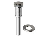 VIGO Bathroom Faucet Vessel Vanity Sink Pop Up Drain Stopper without Overflow and Mounting Ring, Brushed Nickel