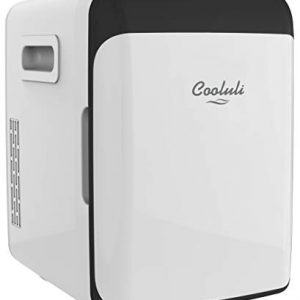 Cooluli Classic White 10 Liter Compact Portable Cooler Warmer Mini Fridge for Bedroom, Office, Dorm, Car - Great for Skincare & Cosmetics (110-240V/12V)