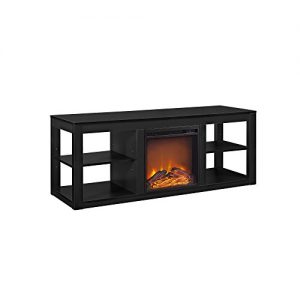Ameriwood Home Parsons TV Stand with Fireplace, 65", Black