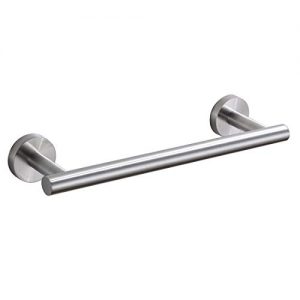 VELIMAX 18/8 Stainless Steel Towel Bar Round Bath Towel Bars Single Towel Rail Wall Mounted Towel Rod for Bathroom Kitchen, 14-Inch, Brushed Finish