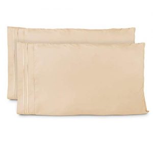 Cosy House Collection Pillowcases Standard Size - Cream Luxury Pillow Case Set of 2 - Fits Queen Size Pillows - Premium Super Soft Hotel Quality - Cool & Wrinkle Free - Hypoallergenic