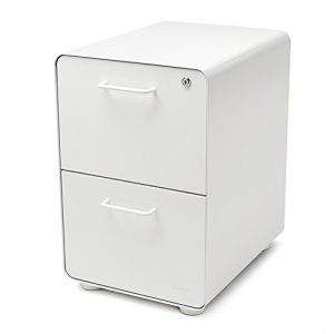 Poppin White Stow 2-Drawer File Cabinet, Metal, Legal/Letter