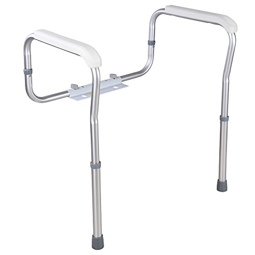 AW Adjustable Toilet Safety Frame Rail 375lbs Grab Bar Support Assist for Elderly Seniors Handicap Disabled