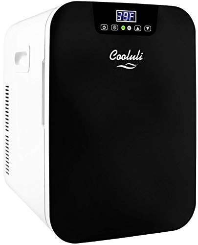Cooluli Concord 20-liter Compact Cooler/Warmer Mini Fridge/Wine Cooler with Digital Thermostat + Dual-Core Cooling for Cars, Road Trips, Homes, Offices & Dorms (Renewed)