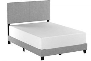 Crown Mark Erin Upholstered Panel Bed in Gray, Twin