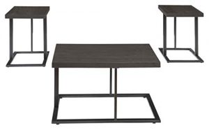Signature Design by Ashley - Airdon Contemporary 3-Piece Table Set - Includes Coffee Table and 2 End Tables, Bronze Finish