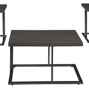 Signature Design by Ashley - Airdon Contemporary 3-Piece Table Set - Includes Coffee Table and 2 End Tables, Bronze Finish