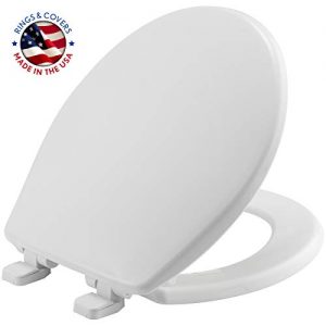 MAYFAIR 880SLOW 000 Toilet Seat will Slowly Close and Never Loosen, ROUND, Long Lasting Plastic, White
