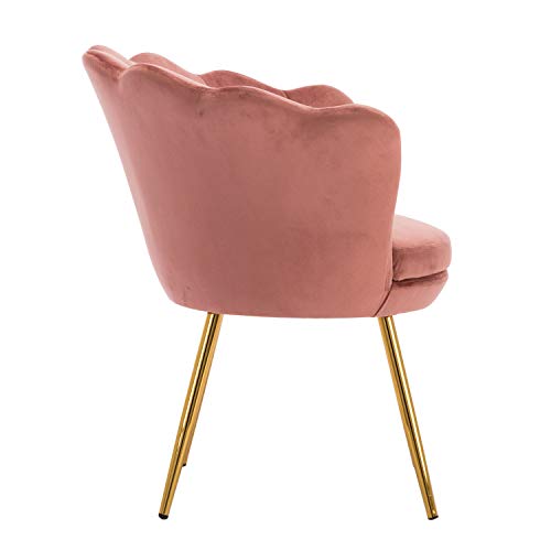 Living Room Chair in Antique Pink Velvet – A Blend of Elegance and Comfort 🌸 As a delighted owner of the chairus Living Room Chair in Antique Pink, I can't help but marvel at the perfect fusion of style and comfort it brings to my space. The unique petal back design, combined with sleek curves and vivid gold legs, transforms it into a flower-like masterpiece. Whether as a guest chair, vanity chair, or an accent piece in the living room or bedroom, this chair stands out, leaving a lasting impression on both style and functionality. The chairus Living Room Chair is more than just a piece of furniture; it's a statement of elegance and modern style.