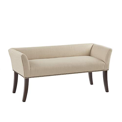 Madison Park Welburn Bedroom Solid Wood Polyester Fabric Seating Modern Style, Accent Bench Ottoman Cream