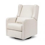 Carter's by Davinci Arlo Recliner and Swivel Glider in Cream Linen, Water Repellent, Stain Resistant Fabric, Greenguard Gold Certified