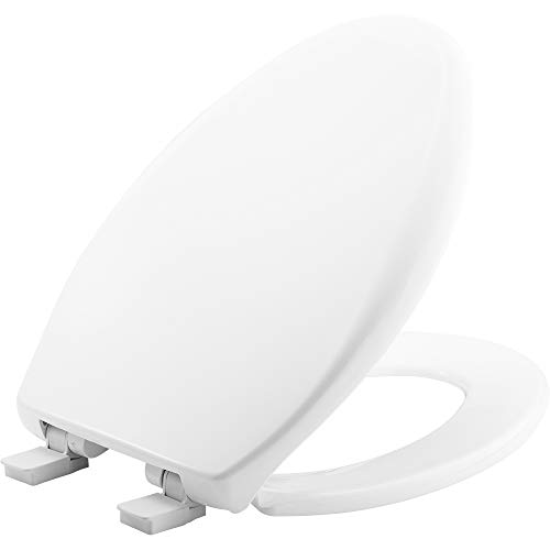 MAYFAIR 1887SLOW 000 Toilet Seat will Slow Close, Never Loosen and Easily Remove, ELONGATED, Long Lasting Solid Plastic, White