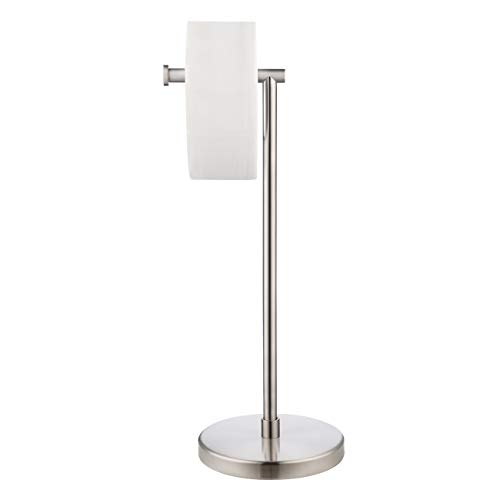 KES Toilet Paper Holder Free Standing SUS 304 Stainless Steel Rustproof Pedestal Lavatory Tissue Roll Holder Floor Stand Storage Modern Brushed Finish, BPH283S1-2