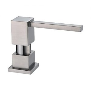 Fonveth Contemporary Design Kitchen Sink Countertop Soap Dispenser, Built in Hand Soap Dispenser Pump Brushed Nickel
