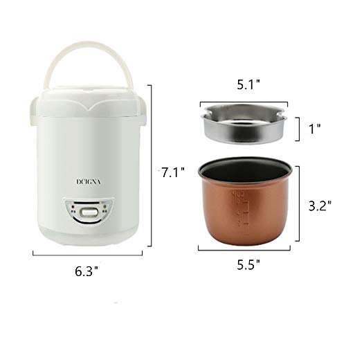 1.0L Mini Rice Cooker, Electric Travel Rice Cooker Small, Removable Non-stick Pot Bundle Dimensions: 6.9 x 6.Three x 8.1 inches