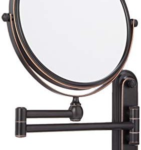 GURUN Two-Sided Swivel Wall Mounted Makeup Mirror With 5X Magnification,Oil-Rubbed Bronze,M1207O(8in,5x Magnification)