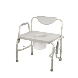 Drive Medical Deluxe Bariatric Drop-Arm Commode, Grey