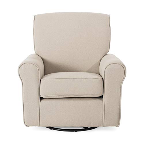 Forever Eclectic by Child Craft Serene Upholstered Swivel Glider Rocker Forever Eclectic by Child Craft Serene Upholstered Swivel Glider Rocker, Flecked Gray (Flecked Tan).