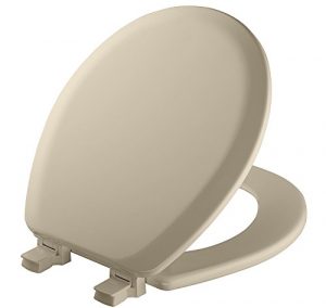 MAYFAIR 841EC 006 Toilet Seat will Never Loosen and Easily Remove, ROUND, Durable Enameled Wood, Bone