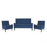 Christopher Knight Home Nash Contemporary Loveseat Chat Set, Navy Blue