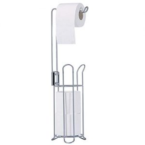 Ahomxin Free Standing Toilet Paper Roll Holder with Weight Bearing Bathroom Toilet Tissue Paper Roll Holder Stand for Bathroom/Toilet Storage