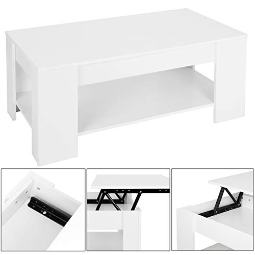 ZENY Coffee Table with Lift Top Hidden Compartment and Storage Shelves Modern Model: ZENY