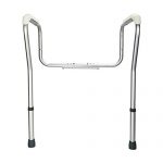 Bathroom Toilet Rails Frame Aluminum Alloy Stand Alone Toilet Safety Grab Rail Adjustable Height Medical Handrail Assist with Capacity 330 lbs Toilet Seat Handrails for Elderly Handicap