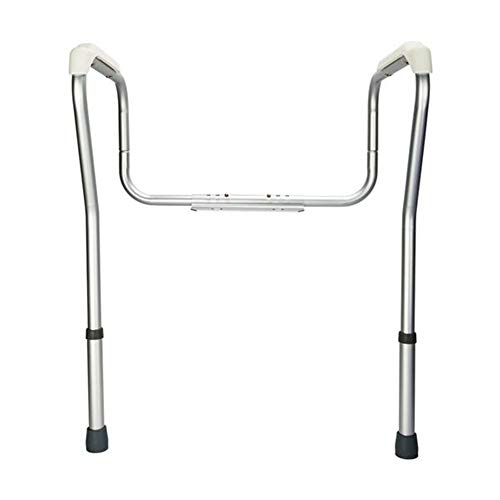Bathroom Toilet Rails Frame Aluminum Alloy Stand Alone Toilet Safety Grab Rail Adjustable Height Medical Handrail Assist with Capacity 330 lbs Toilet Seat Handrails for Elderly Handicap