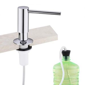 Soap Dispenser,Built in Soap Dispenser for Kitchen Sink,Tube Kit,Chrome Kitchen Soap Dispenser,Tube Connects Directly To Soap Bottle, No More Refills