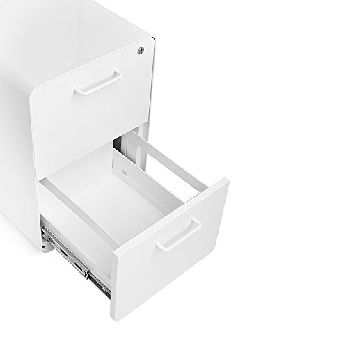 Poppin White Stow 2-Drawer File Cabinet Poppin White Stow 2-Drawer File Cabinet, Metal, Legal/Letter.