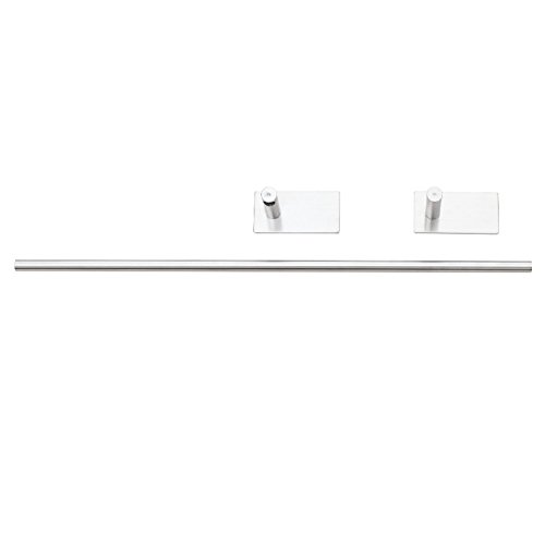 LuckIn Self Adhesive Towel Rod 24 Inch Towel Bar Stainless Steel Dimensions: 23.5 x 3.zero x 2.5 inches