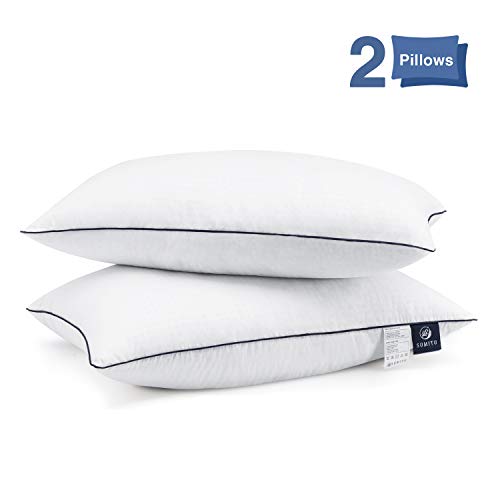 Bed Pillows for Sleeping 2 Pack, Hypoallergenic Pillow for Side and Back Sleeper, Hotel Collection Gel Pillows, Down Alternative Cooling Pillow with Soft Premium Plush Fiber Fill, Queen Size
