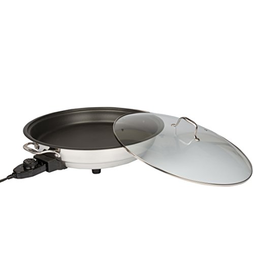 CucinaPro Electric Skillet with Tempered Glass Lid- Professional Grade CucinaPro Electrical Skillet with Tempered Glass Lid- Skilled Grade Non-stick Cooker w Stainless Metal Physique- 12" Spherical.