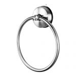 Yohom SUS 304 Stainless Steel Vacuum Suction Cup Round Towel Ring Holder for Bathroom & Kitchen Storage Modern Shower Dish Towel Ring Hanger No Tools Required Brushed Finish