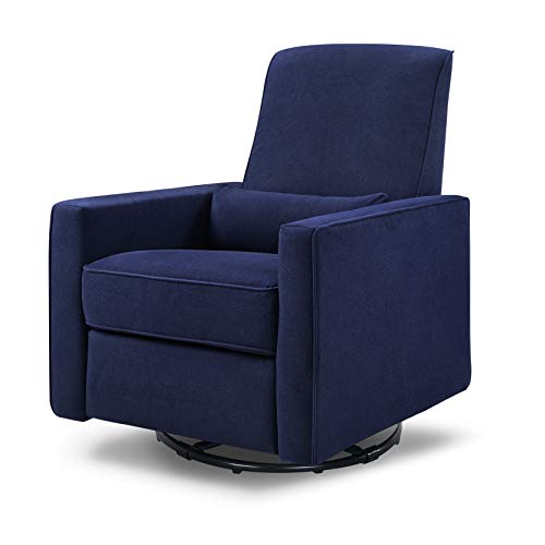 DaVinci Piper Upholstered Recliner and Swivel Glider in Navy, Greenguard Gold Certified