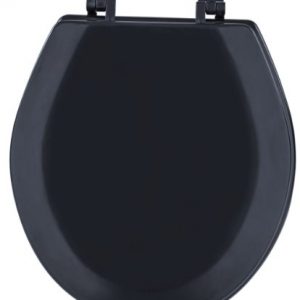 Achim Home Furnishings Black TOWDSTBK04 17-Inch Fantasia Standard Toilet Seat, Wood