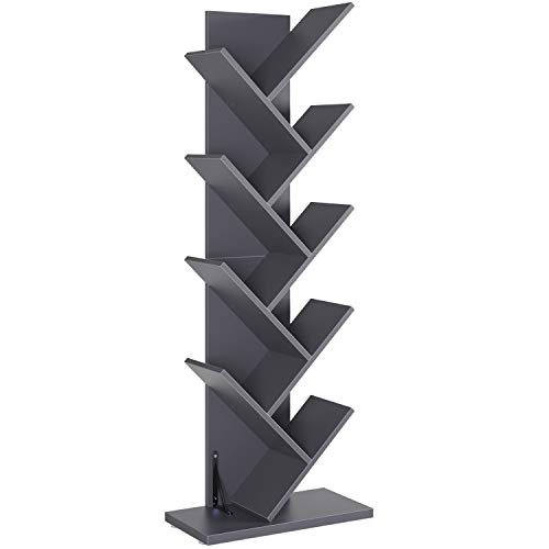 Homfa Tree Bookshelf, 9-Shelf Rack Bookcase, Artistic Free Standing Book Storage Package deal Dimensions: 19.7 x 9.Eight x 55.1 inches