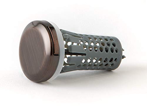 Drain Buddy Deluxe No Installation Clog Preventing Bathroom Sink Drain Buddy Deluxe No Installation Clog Preventing Bathroom Sink Stopper/Strainer with Hair Catcher | Fits 1.25” Bathroom Sink Drains | Oil Rubbed Bronze Finished Metal Cap with 1 Replacement Basket.