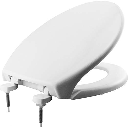 BEMIS 7800TDG 000 Commercial Heavy Duty Closed Front Toilet Seat with Cover that will Never Loosen & Reduce Call-backs, ELONGATED, Plastic, White