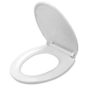 Cadrim Toilet Seat, Elongated and Quiet Close Toilet Lid with Cover Fits Adults Standard Toilets (White)