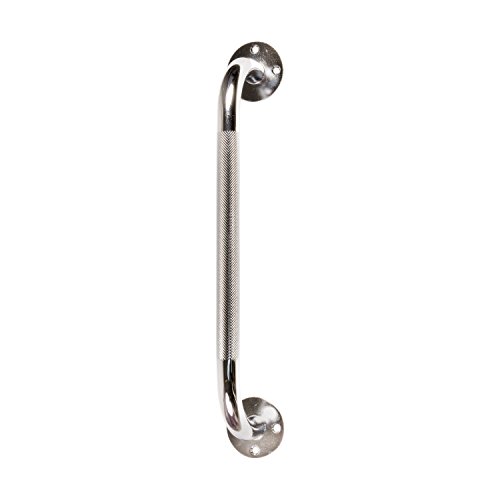 DMI - Textured Shower Handle Shower Assist Handle - Grab Bar for Bathroom Shower - Shower Grab Bar for Handicap and Elderly, for Bathtub and Shower Safety, Rust-Resistant Steel, 24", Silver