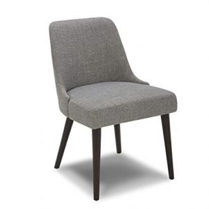 CHITA Mid-Century Modern Dining Chair, Upholstered Fabric Chair in Ready-to-Assemble Design, Fog