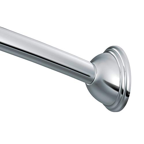 Moen CSR2160CH 54-Inch to 72-Inch Adjustable Length Fixed Mount Single Curved Shower Rod, Chrome