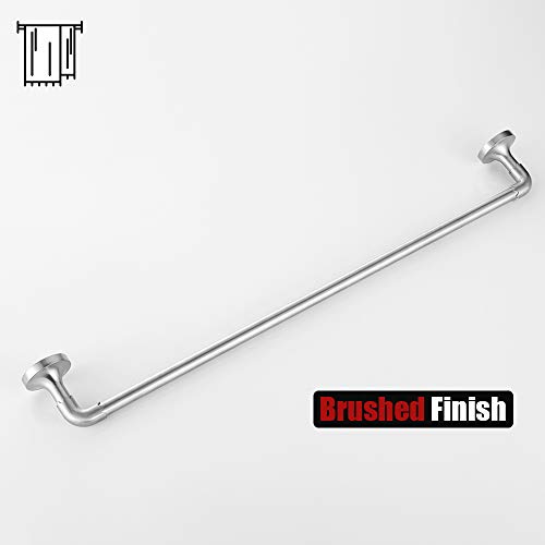 24 Inch Stainless Steel Bath Towel Rack, Brushed Finish for Corrosion Resistance - Upgrade Your Bathroom Storage The 24-inch stainless steel rack offers a perfect solution to neatly hang bath towels without the need to fold them. The brushed finish not only adds a touch of sophistication but also protects the bar against corrosion and rust. With a generous 2.4-inch separation distance, this towel bar provides ample space for quick drying, ensuring your towels stay fresh between uses. The easy assembling process, complete with a hardware package and stainless steel screws, makes it a hassle-free addition to any bathroom.