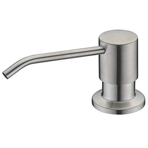 LZD Stainless Steel Sink Soap Dispenser,Built in Hand Soap Dispenser Pump, Large Capacity 17 OZ Bottle, Brushed Nickel